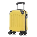 Produktbild: yonsly Koffer Suitcase S Gelb, Trolley Reisekoffer, Rollkoffer Handgepäck mit 4 Rollen 360°, Hartschalenreisekoffer, Zahlenschloss, Weicher Gummigriff