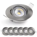 Produktbild: LED Einbaustrahler 230V, 5W / 450lm, 50° schwenkbar, Deckenspots warmweiß 300...