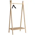 Produktbild: Mid.you Kleiderständer Noble, Natur, Holz, Bambus, vollmassiv, 74x180x50 cm, Schuhablage, Jackenhalter, Garderobe, Garderobenständer