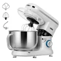 Produktbild: VIVOHOME Standmixer Küchenmaschine 5,7L Knetmaschine 1500W Küchenmaschinen mit 10 Geschwindigkeiten Teigmaschine mit Spritzschutz Rührmaschine mit Knethaken, Schneebesen und Eigelbtrenner