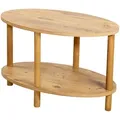 Produktbild: [en.casa] Couchtisch, Braun, Holzwerkstoff, Holz, Buche, Holz Optik, Oval,Oval, 44x43x70 cm, Wohnzimmer, Wohnzimmertische, Couchtische