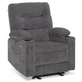 Produktbild: M MCombo Relaxsessel mit Liegefunktion, Fernsehsessel Elektrisch Verstellbar, TV Sessel, Recliner Chair, Chenille Stoff, 7033 (Grau)