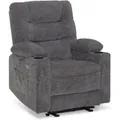 Produktbild: M Mcombo Relaxsessel Mit Liegefunktion, Fernsehsessel Elektrisch Verstellbar, Tv Sessel, Recliner Chair, Chenille Stoff, Usb & Getränkehalter, Wohnzimmer, 7033 (grau)