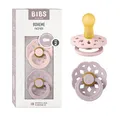 Produktbild: BIBS Boheme Schnuller 2er-Pack. BPA-frei., Kirschform Nippel. Naturkautschuk / Latex, Hergestellt in Dänemark. 6-18 Monate (2er Pack), Blossom / Dusky Lilac