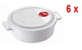 Produktbild: 6 x HEIDRUN MICROKASSEROLLE mit Deckel + Ventil - 1,5 Ltr, Ø 19 cm, Höhe 6,5 cm