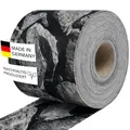 Produktbild: Zaundruck Sichtschutzstreifen Polyester - nachhaltiger Sichtschutz für Doppelstabmattenzaun - Motiv Windschutz 26 m x 19 cm - Sichtschutz-Rolle - Bruchstein
