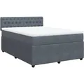 Produktbild: vidaXL Boxspringbett mit Matratze Dunkelgrau 160x200 cm Samt 3287789