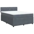 Produktbild: vidaXL Boxspringbett mit Matratze Dunkelgrau 160x200 cm Samt