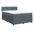Produktbild: vidaXL Bett Boxspringbett mit Matratze Dunkelgrau 160x200 cm Samt