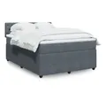 Produktbild: vidaXL Boxspringbett, Boxspringbett mit Matratze Dunkelgrau 160x200 cm Samt