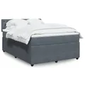 Produktbild: Boxspringbett mit Matratze Dunkelgrau 160x200 cm Samt