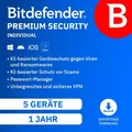 Produktbild: Bitdefender Premium Security Individual / 5 Geräte / 1 Jahr / KEY (ESD)