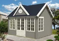 Produktbild: Alpholz Gartenhaus Clockhouse-44 Royal ISO aus Massiv-holz, Gerätehaus mit 44 mm Wandstärke, Garten Holzhaus inklusive Montagematerial, Geräteschuppen Größe: 420 x 320 cm, Satteldach