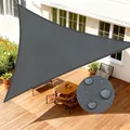 Produktbild: LOVE STORY Sonnensegel Dreieckig 3x3x3m Wasserdicht Segeltuch Sonnenschutz Windschutz PES mit 95% UV-Schutz für Balkon, Garten, Terrasse (Anthrazit)