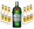 Produktbild: Gin Tonic Set - Tanqueray London Dry Gin 0,7l 700ml (47,3% Vol) + 6x Fever Tree Tonic Water 200ml inkl. Pfand MEHRWEG