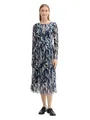 Produktbild: TOM TAILOR Damen Midi Mesh-Kleid mit transparenten Ärmeln, 35892 - Organic Shapes Design, 38