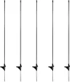 Produktbild: horizont Ersatzpfahl für Begrenzungszaun 90 cm über dem Boden, 110 cm Gesamtlänge, 5 Stück, Fiberglaspfähle mit Einzelspitze, schwarz – Zusatzpfähle, Weidezaunpfähle, Zaunstangen