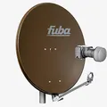 Produktbild: Fuba Satellitenschüssel Komplettset 2 Teilnehmer DAL 802 B - Sat Installation Mit Aluminium Satellitenschüssel 80 cm Braun + DEK 217 Twin LNB - HDTV, UHD (4K / 8K)