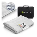 Produktbild: Juskys Gewichtsdecke 135x200 – Weiß, Anti-Stress-Decke mit Glasperlen, Baumwolle, 7 Schichten - 7 kg