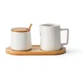 Produktbild: Miamio Milch-Zucker-Set mm-209, Keramik/Holz, weiß/braun, inkl. Tablett