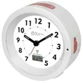 Produktbild: Miraval Funkwecker mit Analog-Digital-Anzeige, Weiß, Geräuschloses Quarzwerk, 95 dB Alarm, DCF77-Signal, LCD-Display mit Temperaturanzeige, 10,8 × 10,8 × 4 cm, Seniorengeeignet