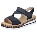 Produktbild: Rieker Keilsandalette Riemchensandale, Sommerschuh, Urlaubschuh mit Klettriemchen blau 36 EU