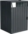 Produktbild: HOME DELUXE - Mülltonnenbox CUBO - Erweiterung - Platz für 1 x 240 Liter Mülltonnen, Farbe: Anthrazit, Witterungsbeständig inklusive Schloss und Schlüssel I Mülltonnenbox Gartenbox