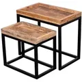 Produktbild: bene living Couchtisch, Schwarz, Braun, Natur, Metall, Holz, Echtholz,Mangoholz, Holz Optik, Rechteckig,Rechteckig, 45x30x50 cm, Wohnzimmer, Wohnzimmertische, Couchtische
