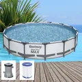 Produktbild: Bestway Steel Pro MAX 427x84cm Pool mit Filterpumpe Family Gartenpool 56595