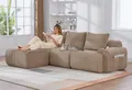 Produktbild: LVHOM Wohnlandschaft 2er-/3er-/4er-/5er-/6er- Ecksofa/Modulsofa/Loungesofa, Mehrere Stile, Inklusive Hocker, Getränkehalter, Seitentaschen, großen Rückenkissen und modularem Design, hochwertig gepolstert, Cordstoff, Platzsparend, bis 300 kg belastbar, ohne Montage, geeignet für Wohnzimmer, Gästezimmer, Jugendzimmer, Büros, Spielzimmer