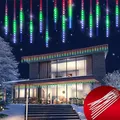 Produktbild: Monzana® Lichterkette Meteorschauer 480 LED Außen Wasserdicht 10 Röhre je 50 cm Innen Weihnachten Eisregen Regenlichterkette Weihnachtsbeleuchtung Bunt