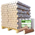 Produktbild: 100kg Palette 10x10kg Nestro Hartholzbriketts Buche und/oder Eiche Brenn Kamin Ofen Heiz Holz Gluthalter Brennholz Premium Öko Holzbriketts | Energie Kienbacher