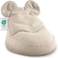 Produktbild: Kinder Sitzsack „MIKI“ mit Ohren - Bequem, Montessori Sitzkissen für Kinderzimmer (Beige,68/68/50 mit Ohren) - Beige