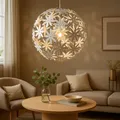 Produktbild: Design LED Blüten Kugel Decken Pendel Leuchte Ess Zimmer Beleuchtung Hänge Licht