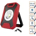 Produktbild: Led Akku-Arbeitsleuchte Flood 10 Watt schwarz-rot Werkstattlampe Baustrahler - REV