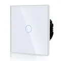 Produktbild: Touch Schalter Glas 86mm 1 Weg Weiß LED Hinterlicht Unterputz