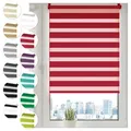 Produktbild: Doppelrollo Klemmfix ohne Bohren 120cm x 210cm Rot Duo Rollo Klemmrollo Sonnenschutzrollo Fensterrollo für Fenster & Türen Zebrarollo Seitenzugrollo