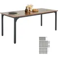 Produktbild: VEVOR Rechteckiger Esstisch Küchentisch Holztisch (180 cm / 136,1 kg belastbar) für 6–8 Personen, Bauernhaus-Esszimmermöbel mit Eisenbeinen - Braun