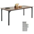 Produktbild: VEVOR Rechteckiger Esstisch Küchentisch Holztisch (180 cm / 136,1 kg belastbar) für 6_8 Personen, Bauernhaus-Esszimmermöbel mit Eisenbeinen, für