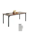 Produktbild: VEVOR Rechteckiger Esstisch Küchentisch Holztisch (180 cm / 136,1 kg belastbar) für 6–8 Personen, Bauernhaus-Esszimmermöbel mit Eisenbeinen, für Küche zu Hause Wohnzimmer, braun (nur Tisch)