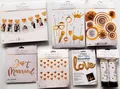 Produktbild: XL Set Hochzeit Geburtstag Deko gold Herzen Girlande Luftballon Fächer Konfetti