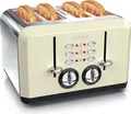 Produktbild: Arendo Toaster für 4 Scheiben, 1630 W, Automatik, Edelstahl, Wärmeisolierendes Doppelwandgehäuse, beige