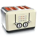 Produktbild: Arendo BREAKFAST 4-Scheiben-Toaster Hochwertiges Edelstahlgehäuse 1600W Vintage