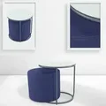 Produktbild: Iflair - Beistelltisch mit Hocker jasper runder Couchtisch 40x40 cm Grau-Navy N4