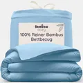 Produktbild: Bambus Deckenbezug 155x220 cm, Anti Schwitz Bettwäsche für den Sommer, 100% B...