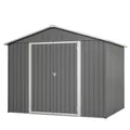 Produktbild: 8x6ft Geräteschuppen Metall Pultdach Gerätehaus Gartenhaus incl. Fundament Grau
