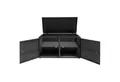 Produktbild: COSTWAY Auflagenbox Rattan Sitzbank 335L, mit Doppeltüren & Ablage, 115x60x65cm