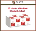 Produktbild: 4000 x ELOS Handtuchpapier Falthandtuch Katrin Classic ZZ weiß 2-lagig ZickZack