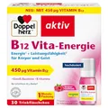 Produktbild: Doppelherz B12 Vita-Energie - Vegan und hochdosiert mit 450 µg Vitamin B12 pro Trinkfläschchen - 30 Trinkfläschchen mit Himbeer-Geschmack