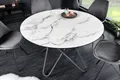 Produktbild: riess-ambiente Esstisch ELLIPSE 120cm weiß / schwarz (Einzelartikel, 1-St), Keramik · Metall · rund · Industrial · Hairpin Legs ·Naturstein Design